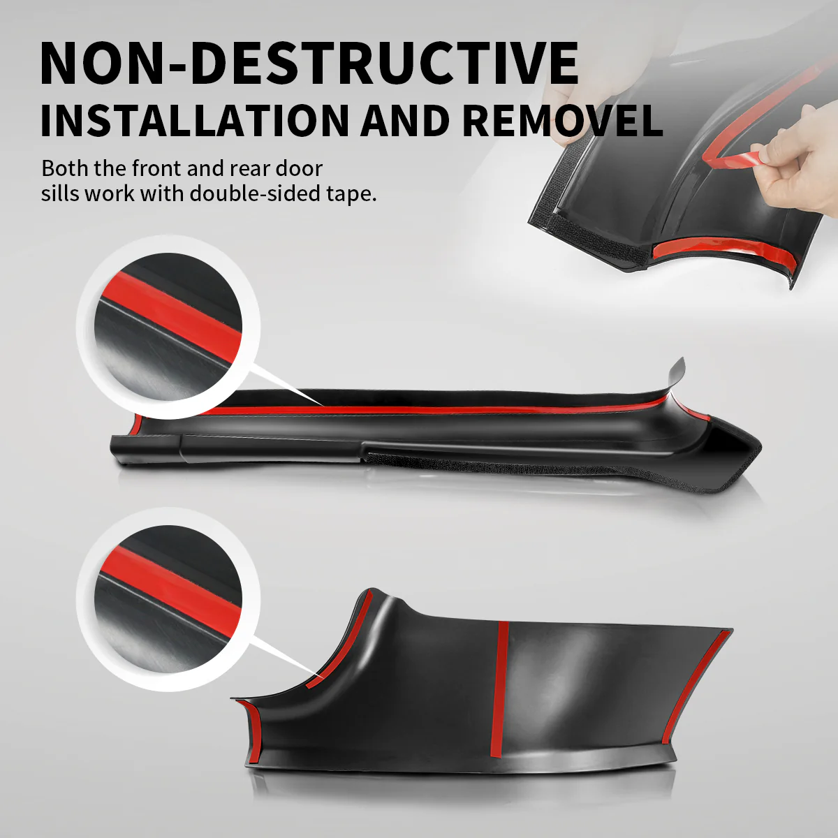 Fit For 2020-2023 Tesla Model Y Door Sill Protector Matte TPE & ABS Front and Rear Door Entry Guard Decoration Scuff Plate Accessories, Don't fit 7 Seats - Image 6