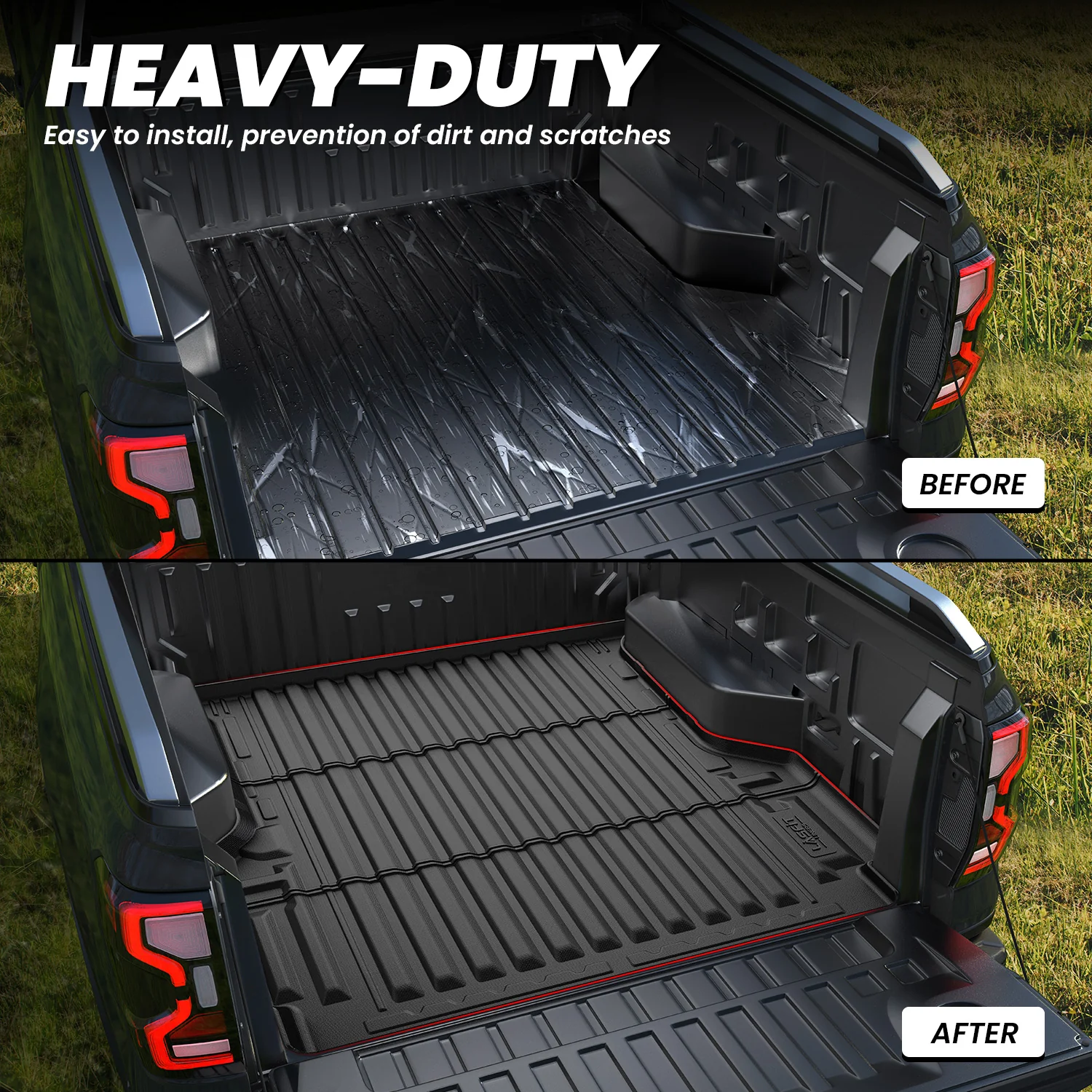 Fit for 2024-2026 Ford Ranger 5FT(59.6") Heavy Duty Truck Bed Mat or Tailgate Mat, Not Fit Drop-in liners - Image 32