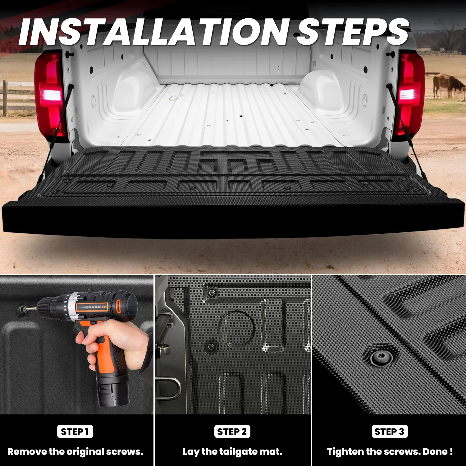 Fit for 2015-2022 Chevrolet Colorado 5.1FT Short Bed Mat or Tailgate Mat - Image 16