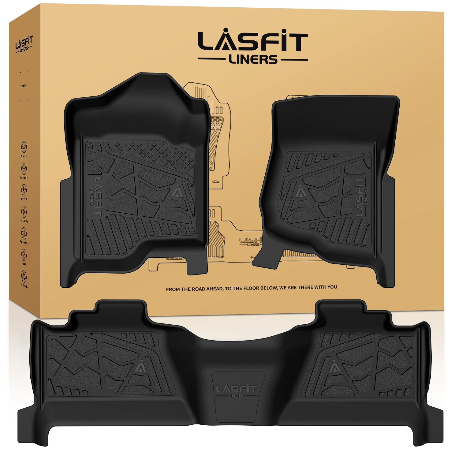 Fit for 2007-2013 GMC Sierra 1500 Crew Cab Floor Mats, Fit Bucket Seat & Gas Only - Image 9