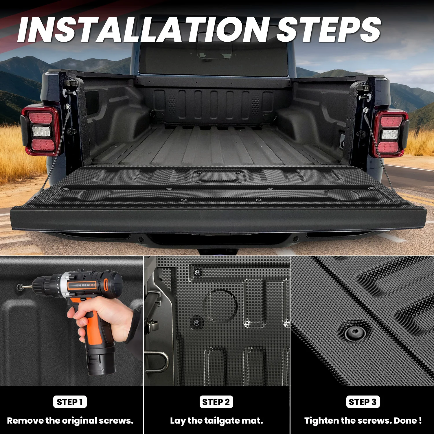 Fit for 2020-2026 Jeep Gladiator 5FT Truck Bed Mat or Tailgate Mat - Image 12