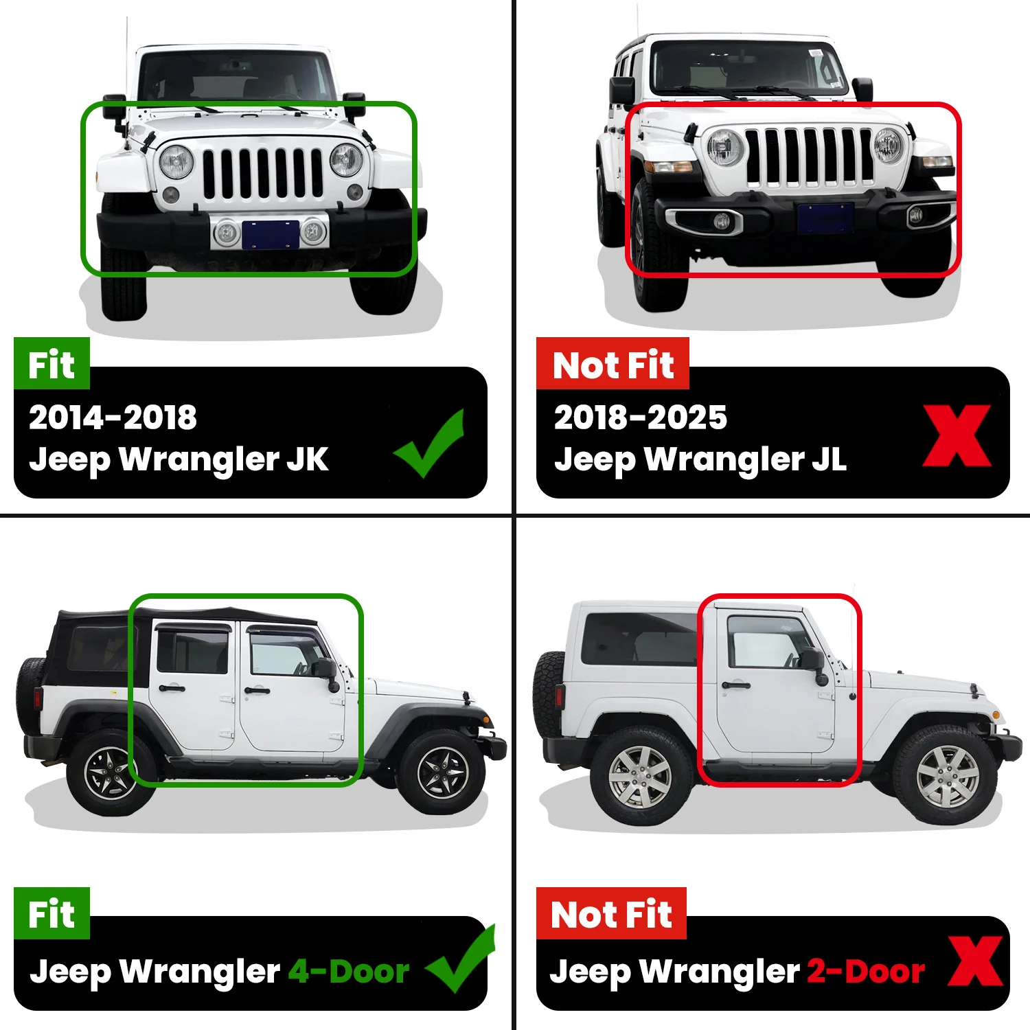 Fit for 2014-2018 Jeep Wrangler JK Floor Mats or Cargo Mat, For 4 Doors Only - Image 2