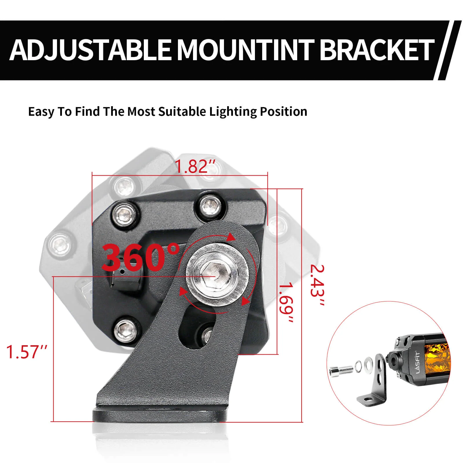 Lasfit 12" Off-Road LED Amber Light Bar With Slim Single Row Combo Flood Spot Design | Bumper Grille Mount - Image 18