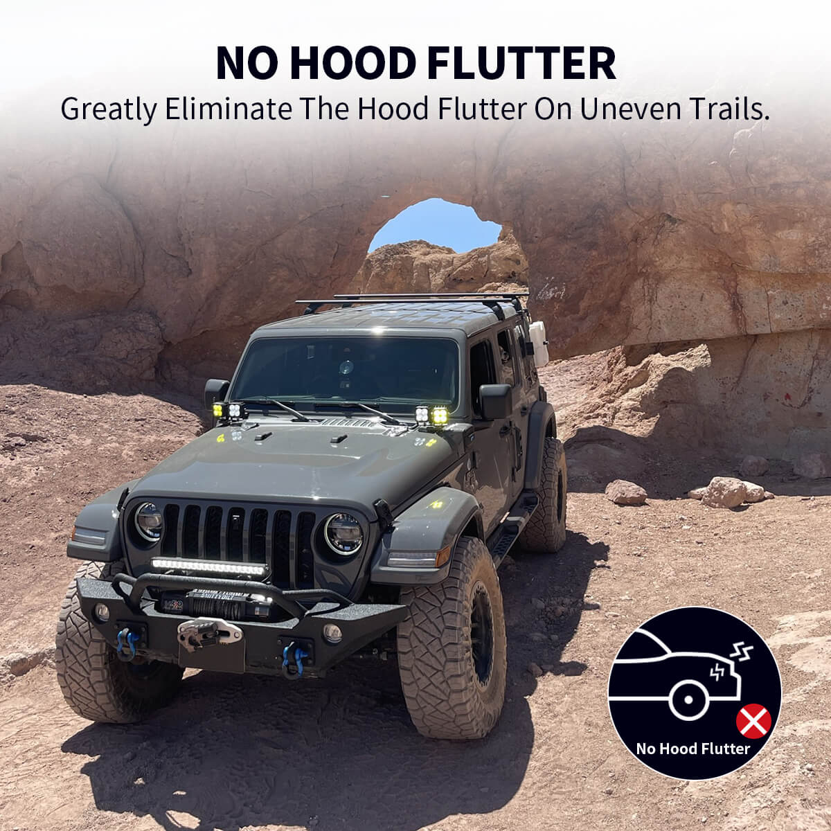 Lasfit Stealth Anti-Theft Automatic Hood Lock System for 18-23 Jeep Wrangler JL/JLU and Gladiator JT(Version 2.0), Don't fit 2024+ Jeep Wrangler/Gladiator - Image 14