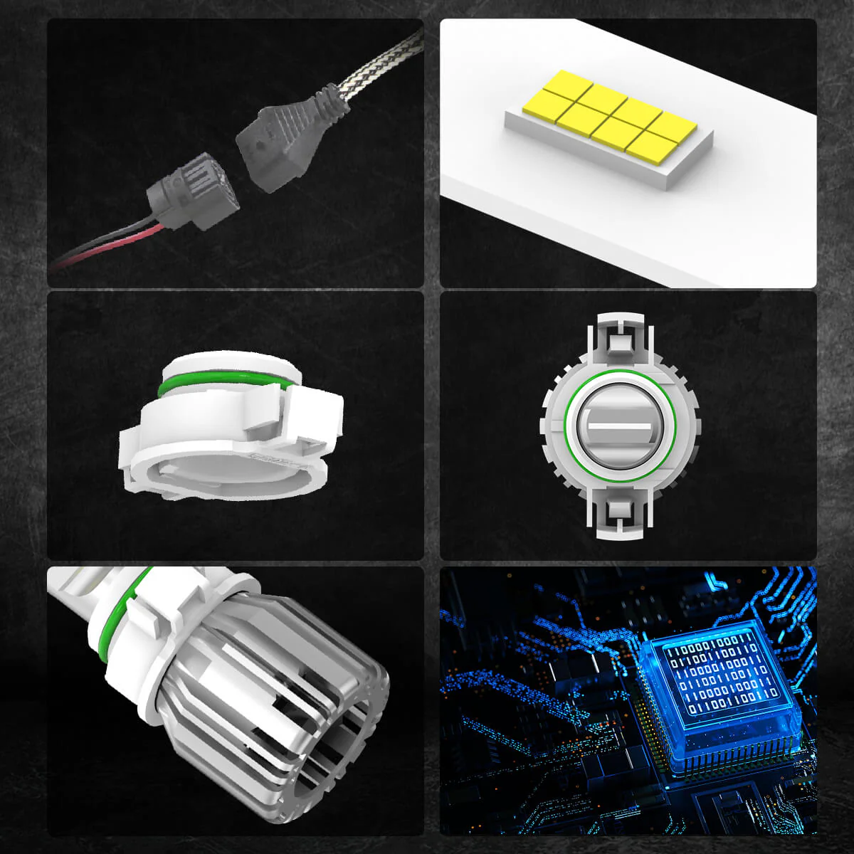 50W 5202 2504 PSX24W LC Plus Series | 5,000LM 6000K LED Fog Light Bulbs - Image 6
