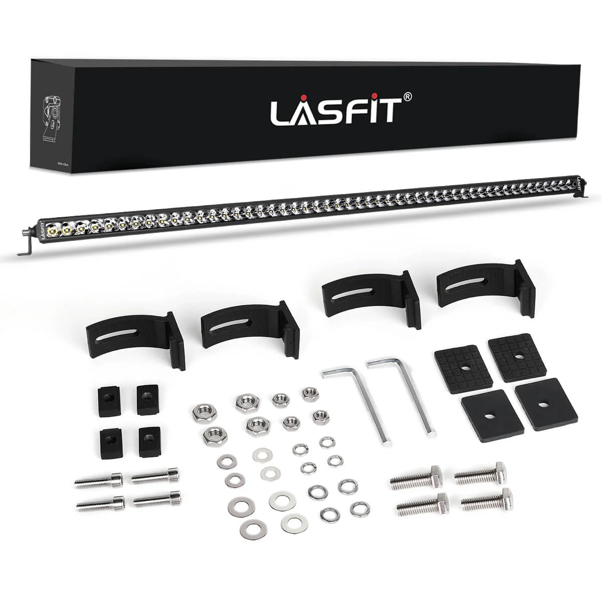 LASFIT Off-Road LED Light Bars 12 22 32 42 52 Inch Spot Flood Combo Single Row - White - Image 45