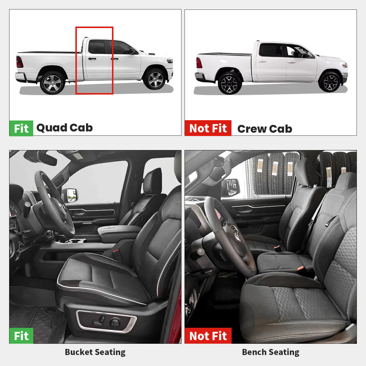 Fit for 2025-2026 Ram 1500 All-weather Floor Mats With Bucket Seating Only - Image 12