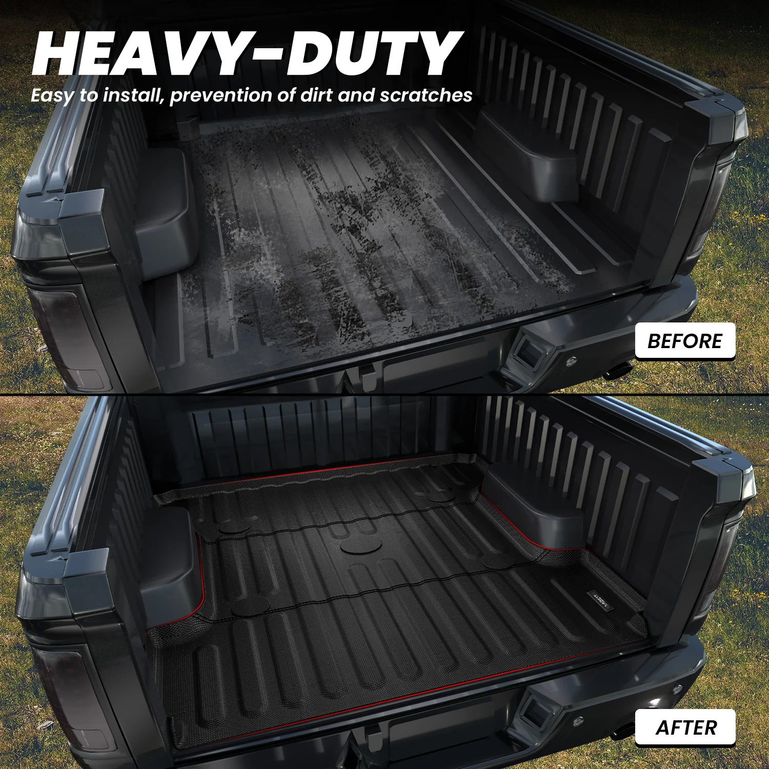 Fit for 2019-2024 Ram 1500 Classic Heavy Duty Truck Bed Mat or Tailgate Mat - Image 4