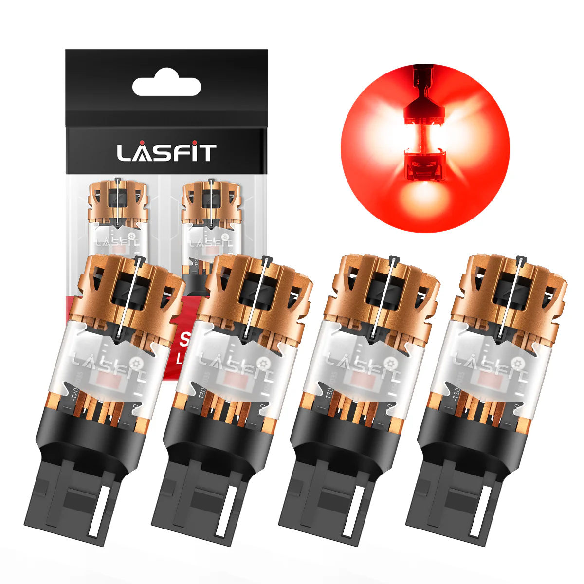 Red 7440 CanBus-Ready Rear Turn Signal Light Brake Light Tail Light LED Bulbs | D2 Series - Image 9
