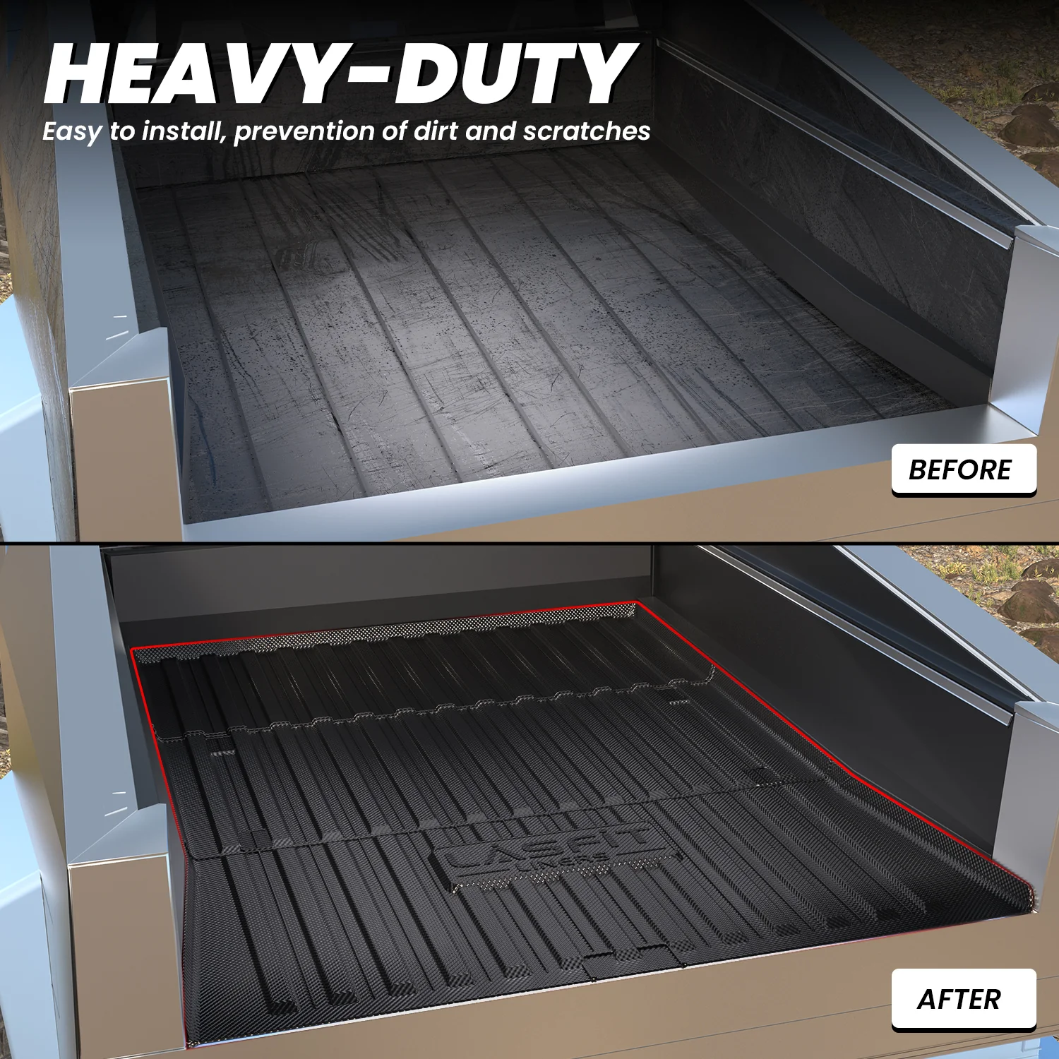 Fit for 2023-2026 Tesla Cybertruck Heavy Duty Truck Bed Mat, Not Fit Drop-in liners - Image 5